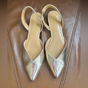 J. Crew Metallic Gold Slingback Flats